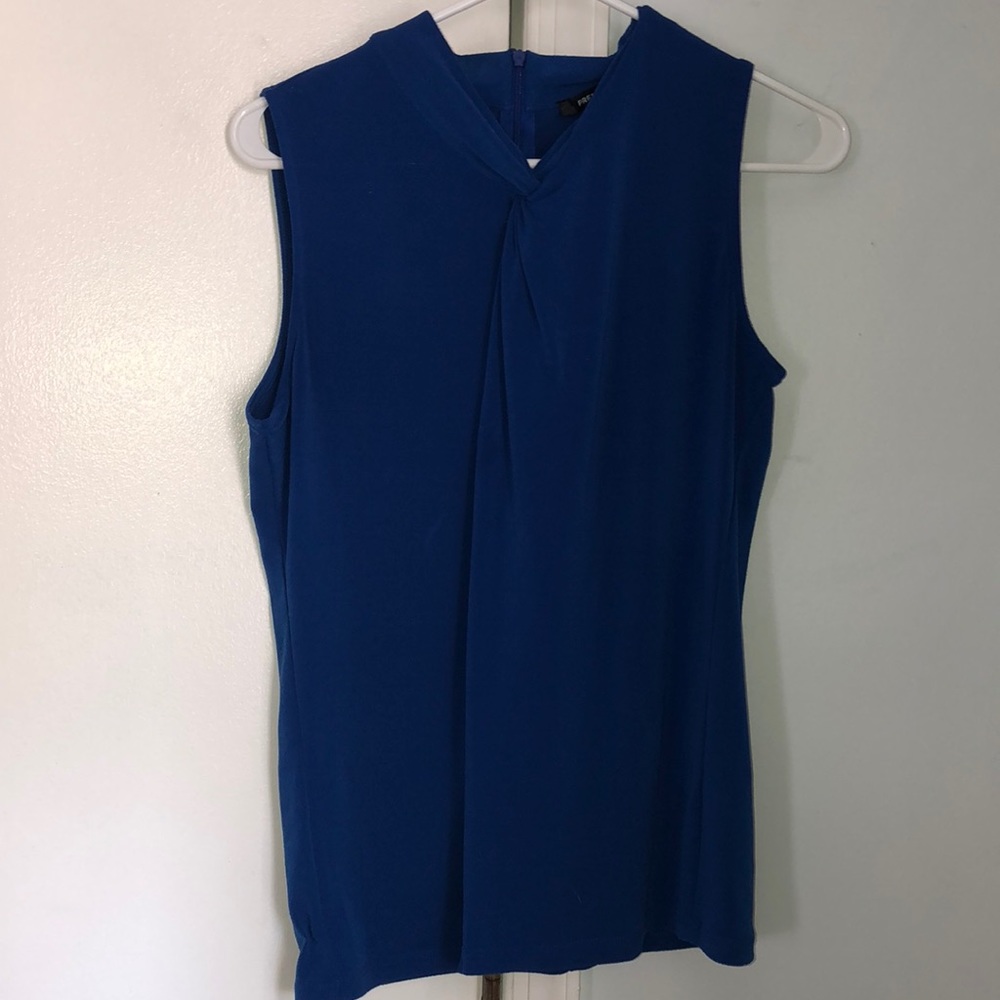 Beautiful blue sleeveless blouse